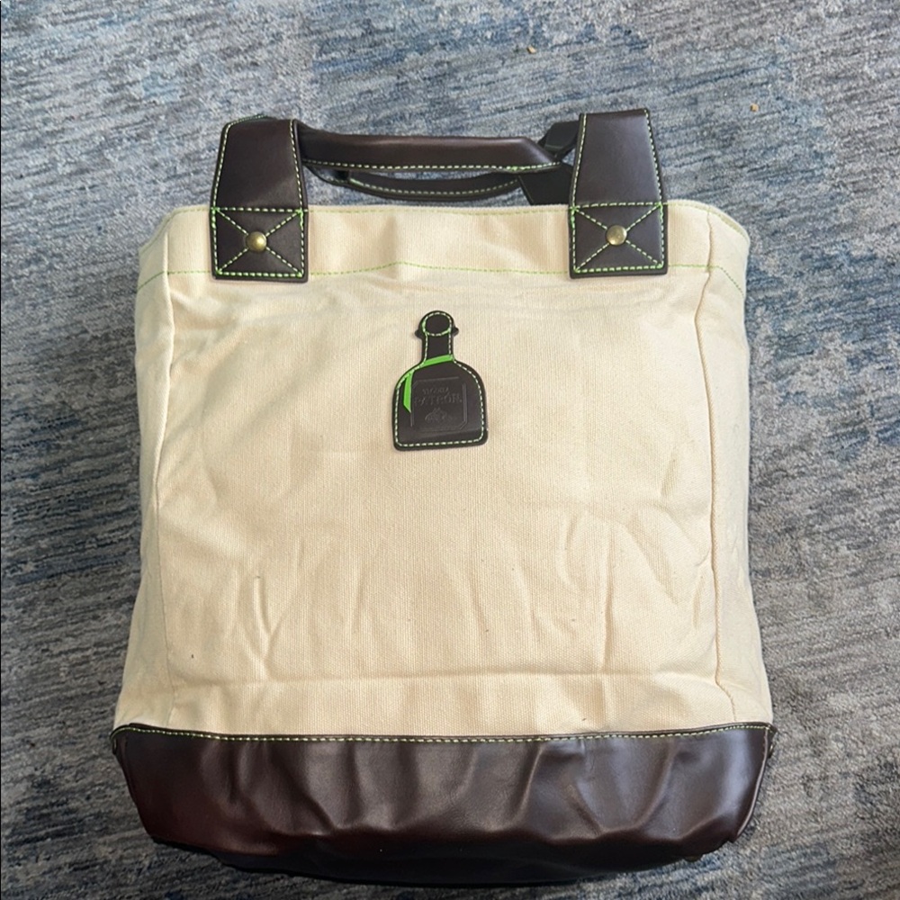 Patron Tequila Stylish Cream and Brown Tote Bag